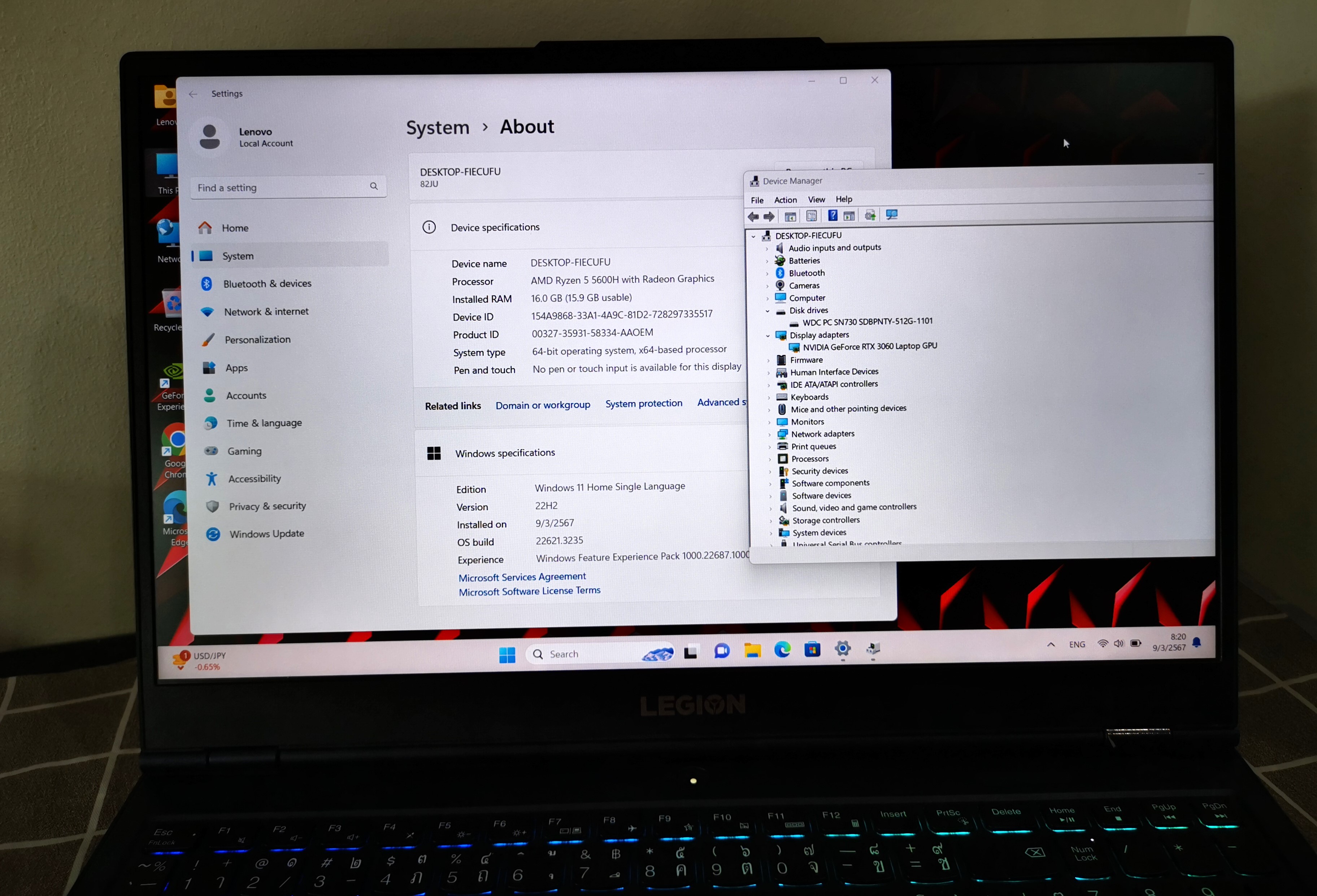 Lenovo Legion 5 15ACH6H-82JU007LTA