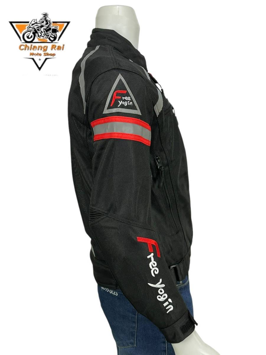 เสื้อขี่มอเตอร์ไซด์แบบ Air Flow (ดำ-แดง) เบอร์ XXXL : อก 50" ยาว 27" (Air Flow)