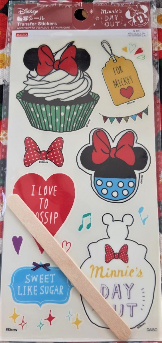 Disney Minnie mouse Transfer Stickers สติ๊กเกอร์ ตกแต่ง แบบขูด มินนี่เม้าส์ ของแท้จากญี่ปุ่น
