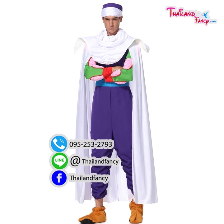 ชุดเช่าแฟนซีผู้ชาย ชุดเช่าการ์ตูนญี่ปุ่น ชุดฟิคโกโร่ ชุดดราก้อนบอล Piccolo Cosplay ชุดแฟนซีปาร์ตี้ ชุดเช่าพิคโกโร่ผู้ใหญ่ครบเซ็ท