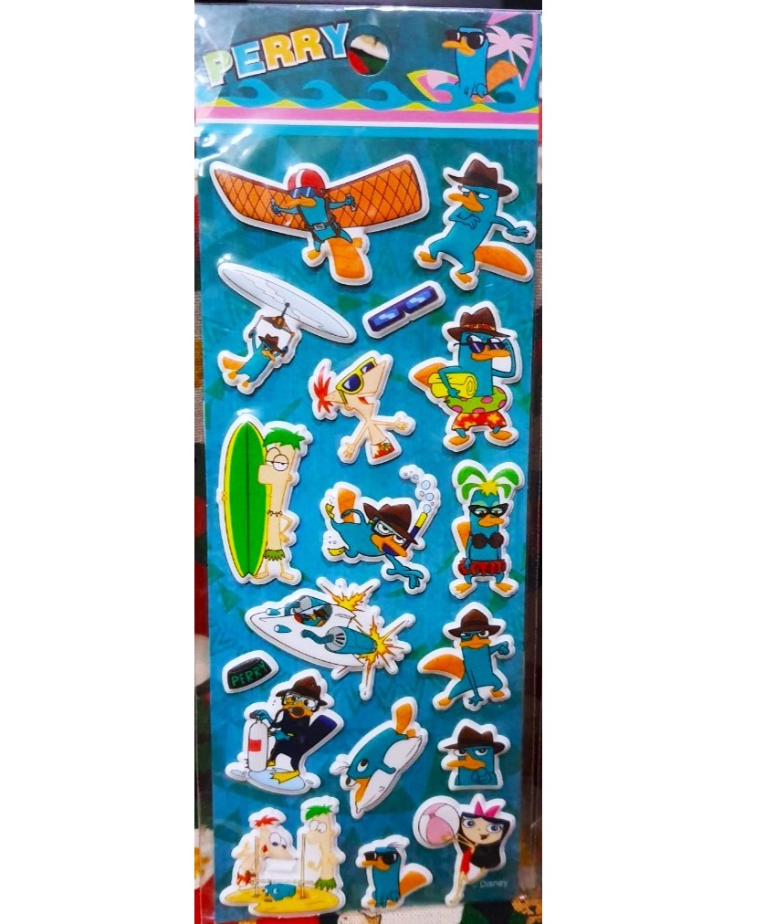 Phineas and Ferb Sticker ฟีเนียสกับเฟิร์บ แพร์รี่เจ้าตุ่นปากเป็ด สายลับพี ของแท้จากญี่ปุ่น
