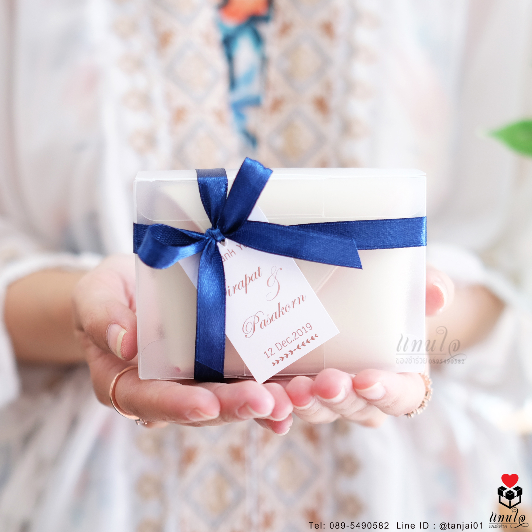 ของชำร่วยงานแต่งงาน กระเป๋าใส่เหรียญสีพาสเทล ผูกโบว์ป้ายชื่อมินิมอล เลือกสีโบว์ตามธีมงานได้จ้า