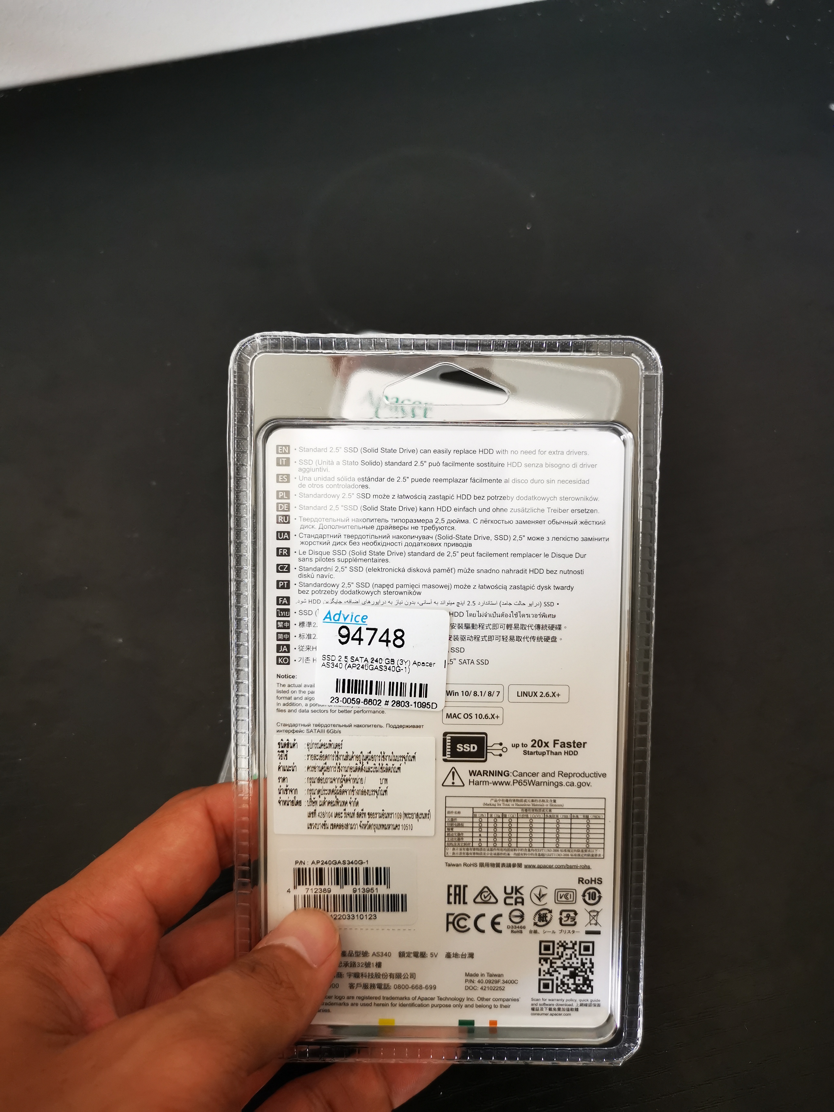 SSD SATA APACER AS340 240GB