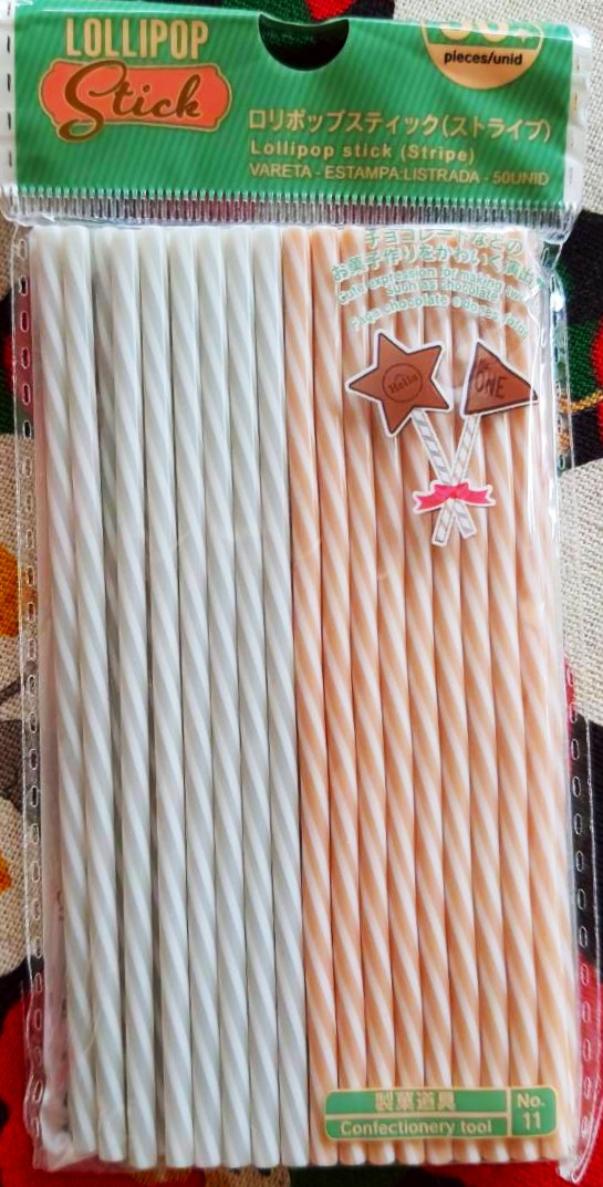 Lollipop stick ไม้เสียบ คุ้กกี้ โลลี่ป๊อบ จากญี่ปุ่น 1 แพ๊ค 50 ชิ้น Size : 10 cm