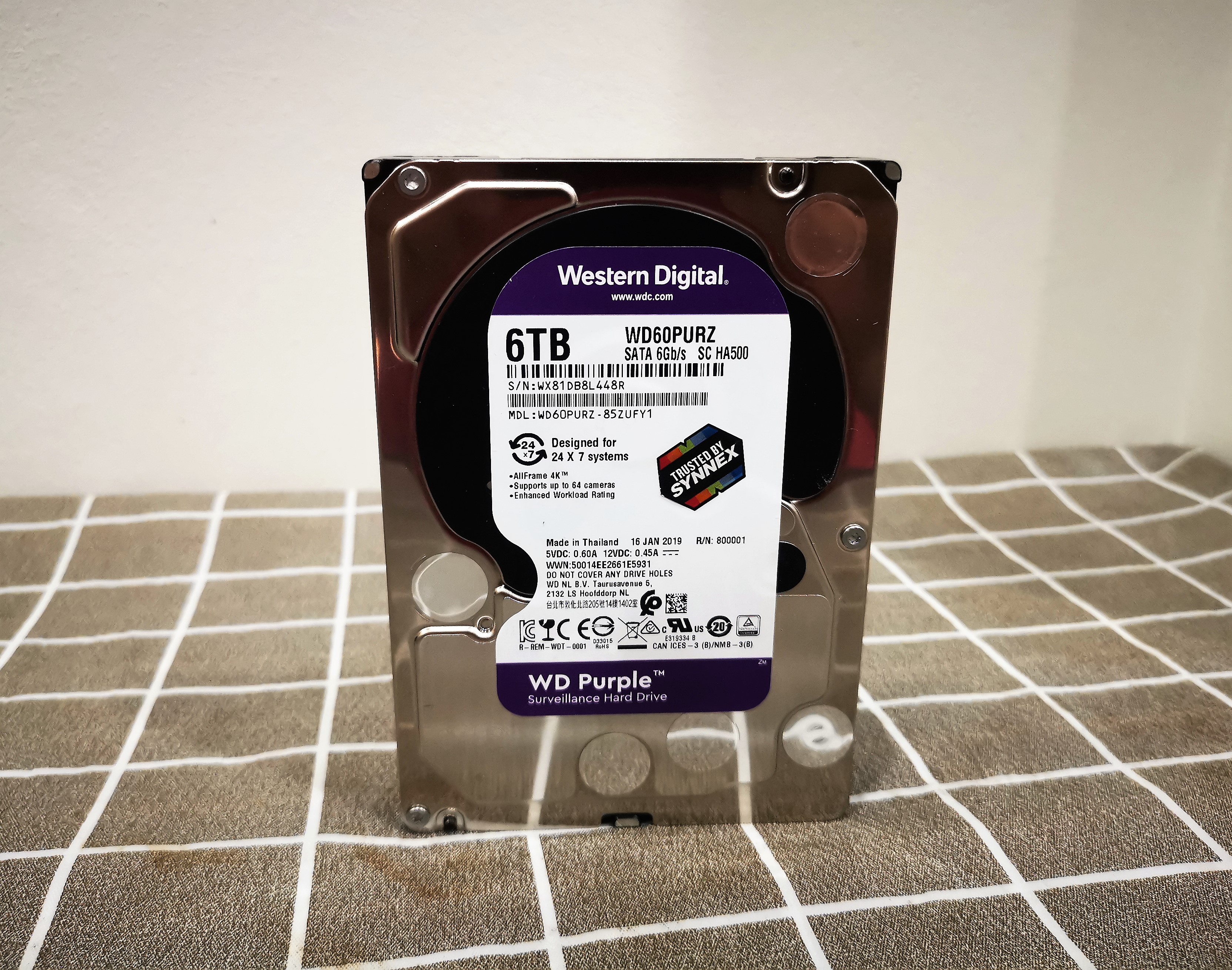 HDD WD Purple CCTV 6TB (5400RPM, 64MB, SATA-3)