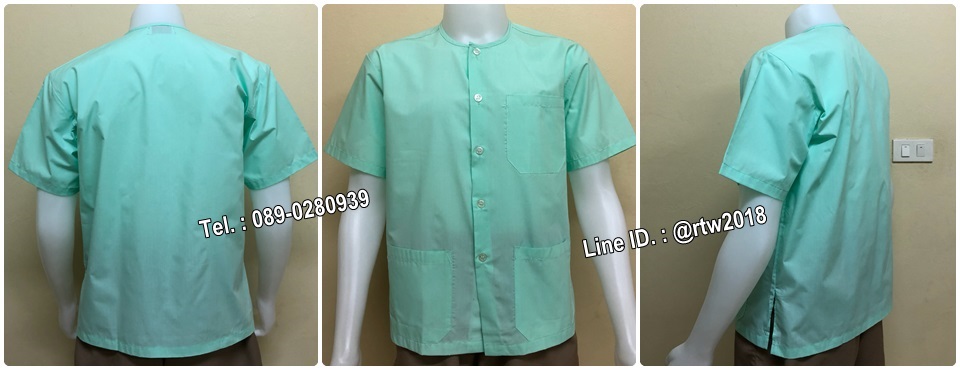 รหัส D6 : เสื้อสปาสีเขียวมิ้น