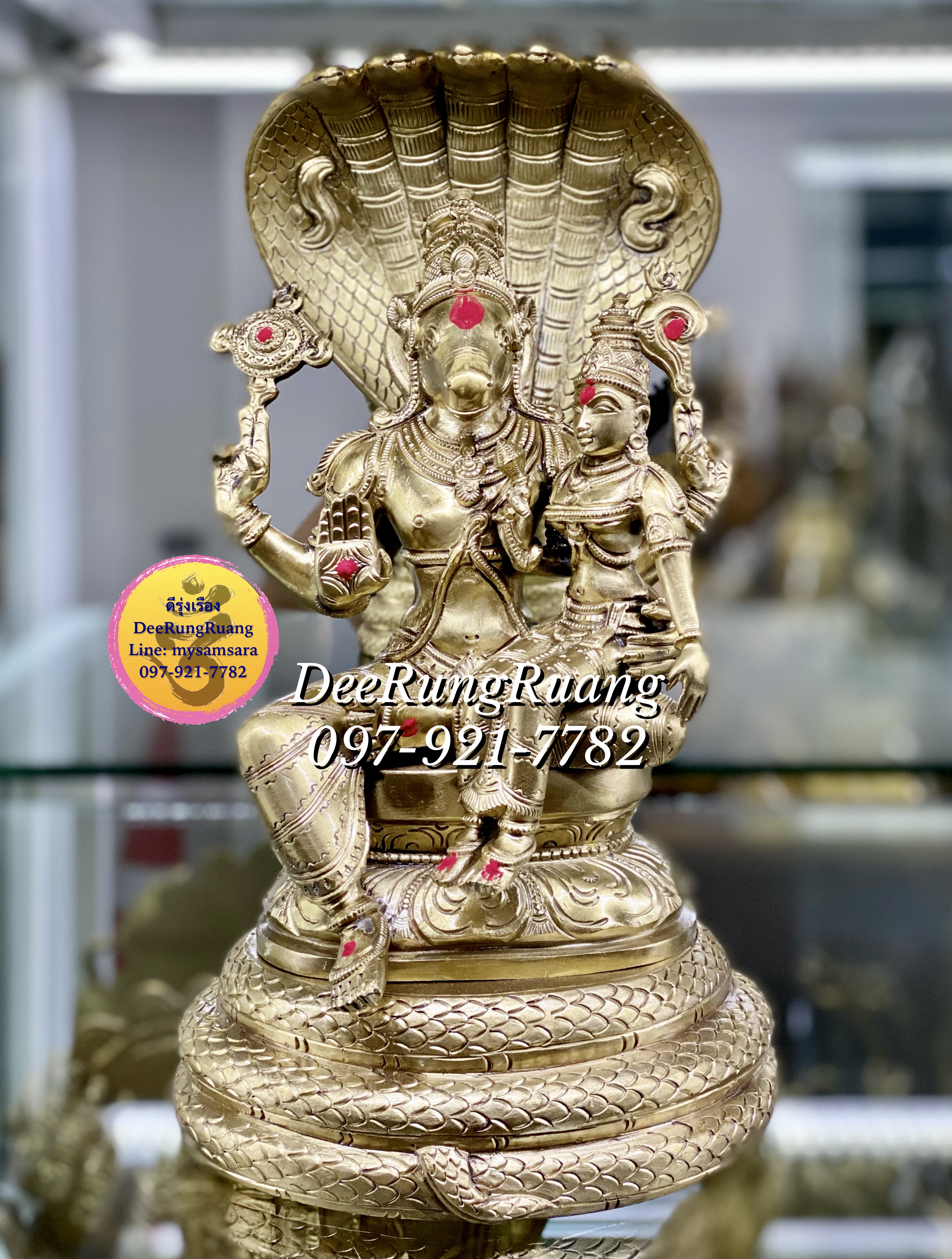 พระฮายากรีวา หรือ พระศรีหัยครีพ อุ้มพระแม่ลักษมี (Lakshmi Hayagriva) ***South India Statue***