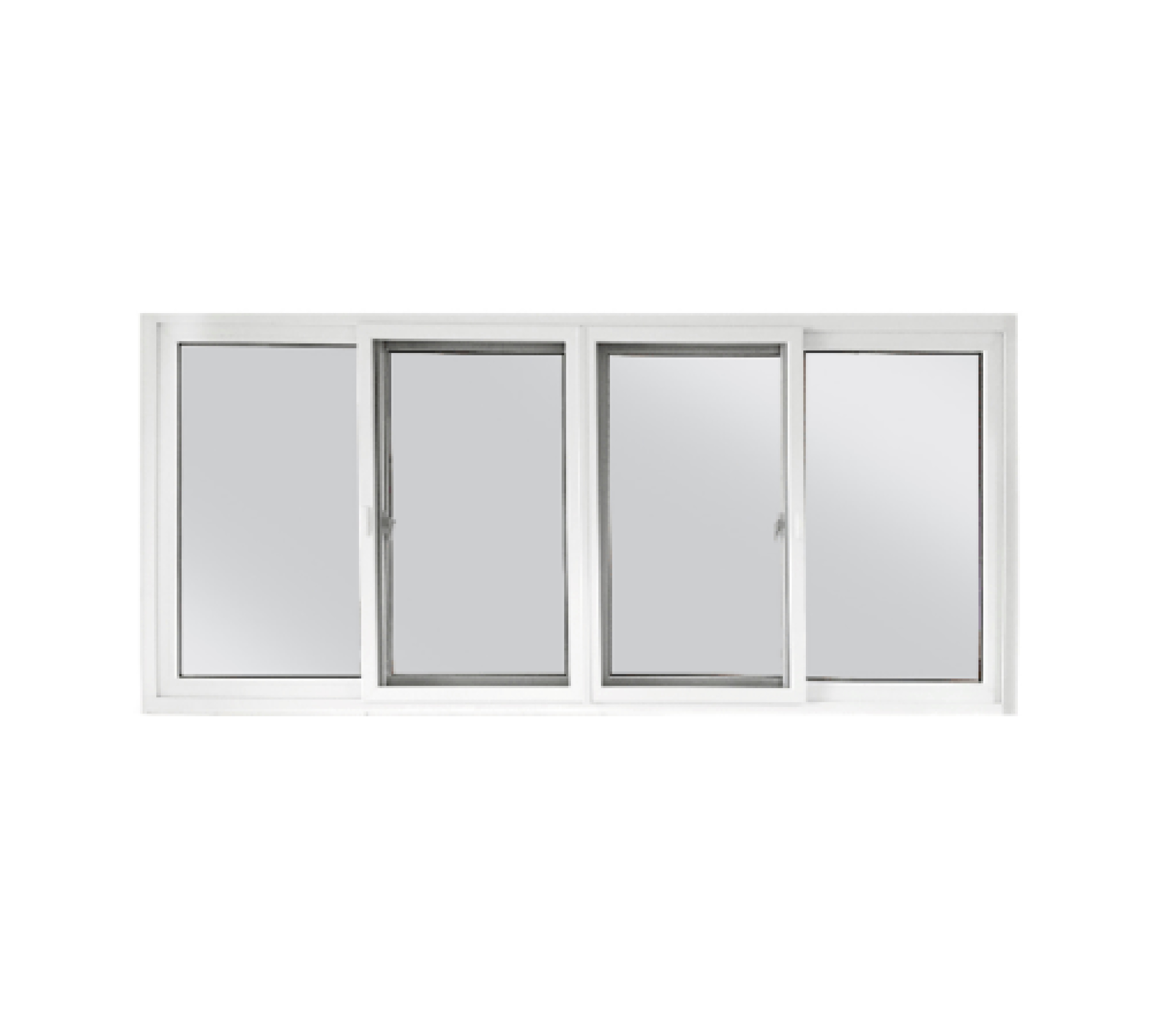 WELLINGTAN หน้าต่างไวนิล บานเลื่อน FSSF (2-T) GYW3001 240x110ซม. สีขาว-เทา พร้อมมุ้ง