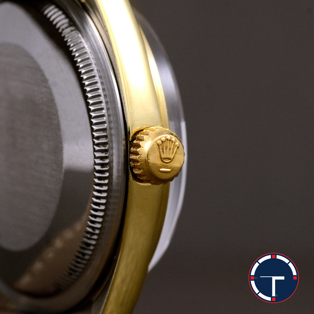 Rolex Air-King Gold Capped Ref.5520 หน้าปัดลายผ้า ตัวเรือนทองหุ้ม มีสายเหล็กOysterแท้ทองหุ้ม นาฬิกาปี1971 Automatic ขนาด 34 mm