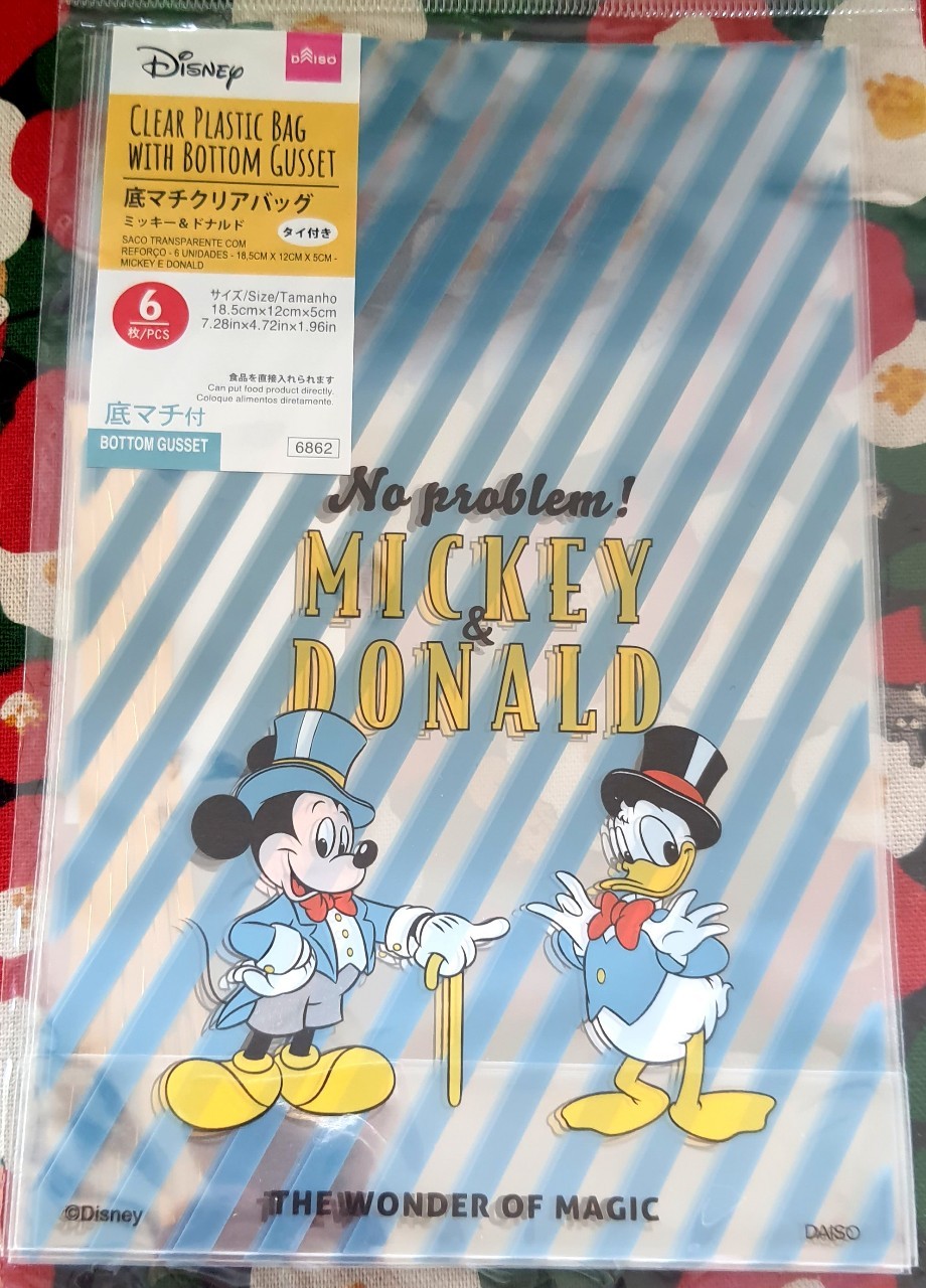 Disney Mickey mouse มิกกี้เม้าส์ Donald duck โดนัลด์ดักซ์ bag ถุง ของแท้จากญี่ปุ่น Size : 18.5 x 12 cm 1 แพ๊ค มี 6ชิ้น