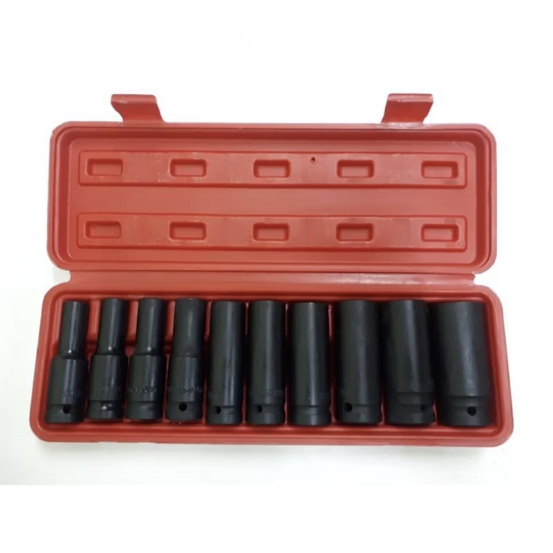 ชุดบล็อกลมดำ (ลูกยาว) 4 หุน ยี่ห้อ EUROKINGTOOL 10ตัว/ชุด