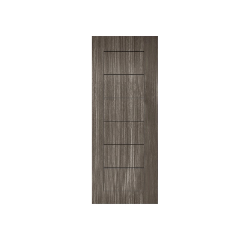HOLZTUR ประตูปิดผิวพีวีซี บานทึบทำร่อง PVC-P30-2 80x200ซม.
