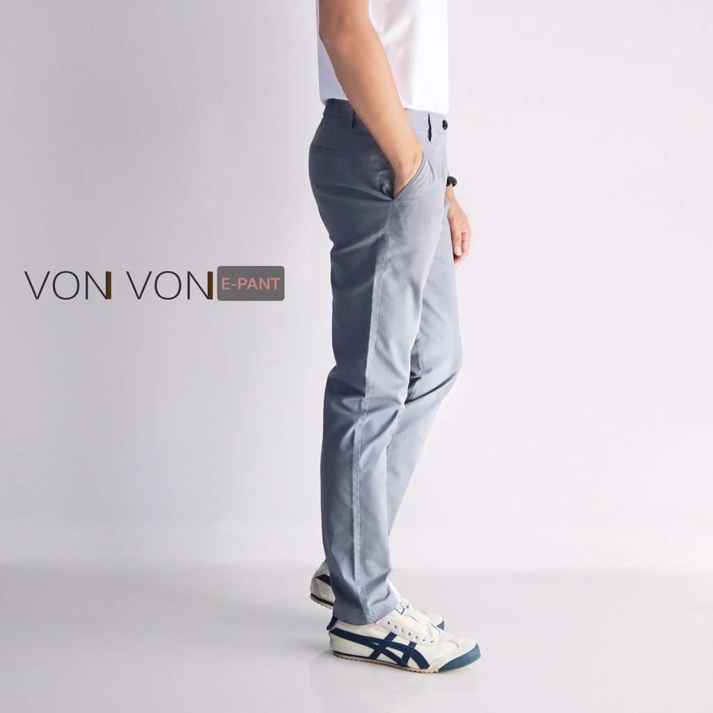 E-PANT กางเกงชิโน่ทรงกระบอกเล็ก Expandable Waist - VON VON
