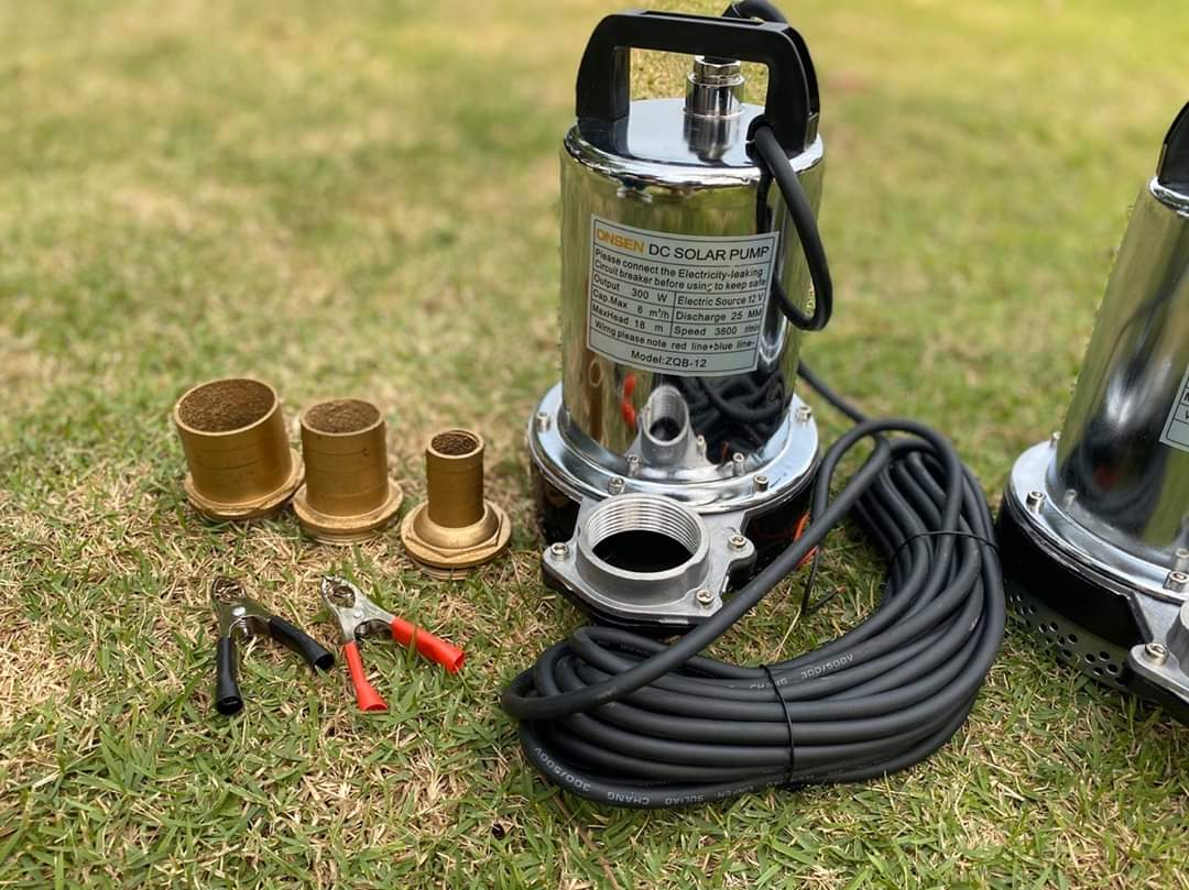 ไดโว่แสตนเลส Onsen มีให้เลือก 12V และ 24V ท่อ 3 ขนาด แบบทองเหลือง สายยาว 10 เมตร แถมตัวคีบแบต 1 คู่