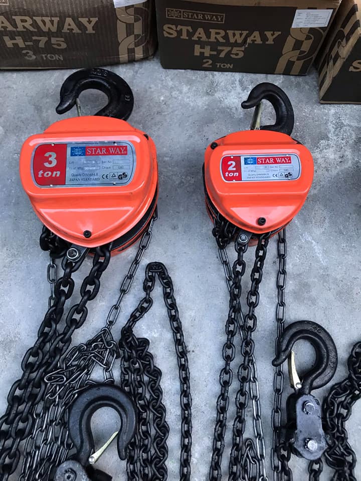 รอกโซ่ ยี่ห้อ Star Way แบบใช้มือดึง-สาว มี 4ขนาด 1-3 ตัน