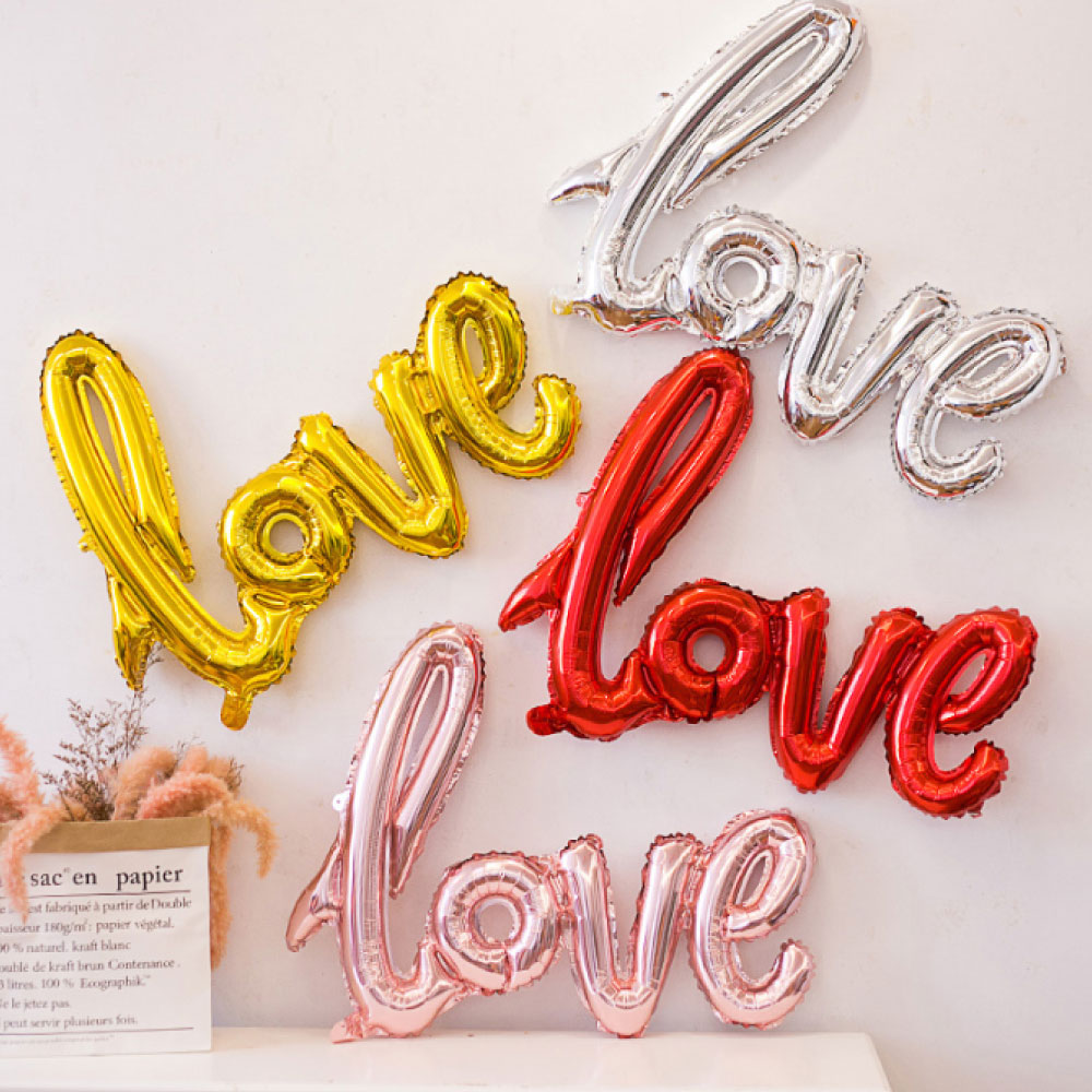 ลูกโป่งฟอยล์ love ตัวเขียน ไซส์ใหญ่
