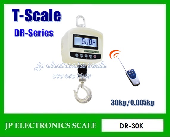 เครื่องชั่งแขวน30กิโลกรัม เครื่องชั่งแขวนดิจิตอล30kg เครื่องชั่งดิจิตอลแบบแขวน30กิโลกรัม เครื่องชั่งแขวน30kg เครื่องชั่งเครน30กิโลกรัม ตาชั่งแขวน30กิโลกรัม ละเอียด0.005กิโลกรัม เครื่องชั่งแขวน ยี่ห้อ T-SCALE รุ่น DR-30K