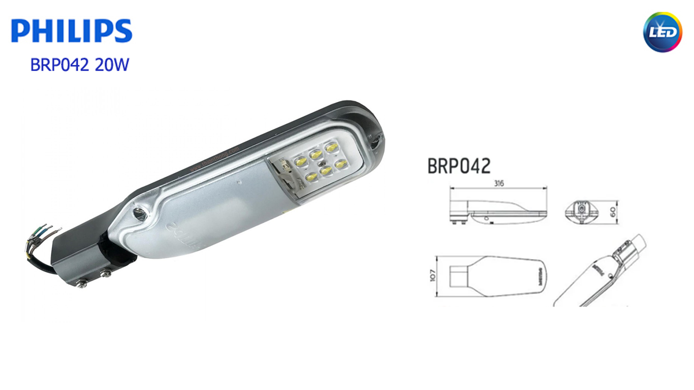 โคมไฟถนน LED 20W BRP042 Philips