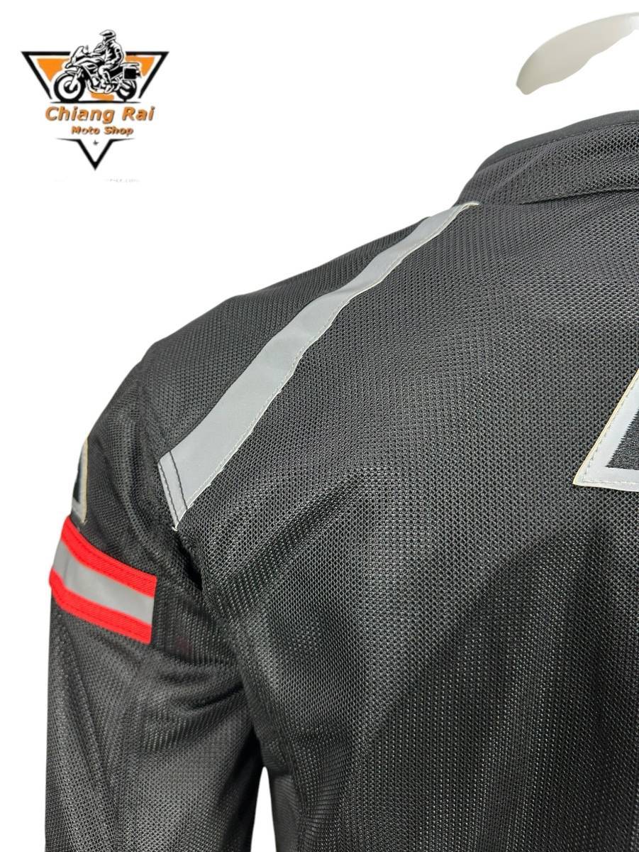 เสื้อขี่มอเตอร์ไซด์แบบ Air Flow (ดำ-แดง) เบอร์ XXXL : อก 50" ยาว 27" (Air Flow)