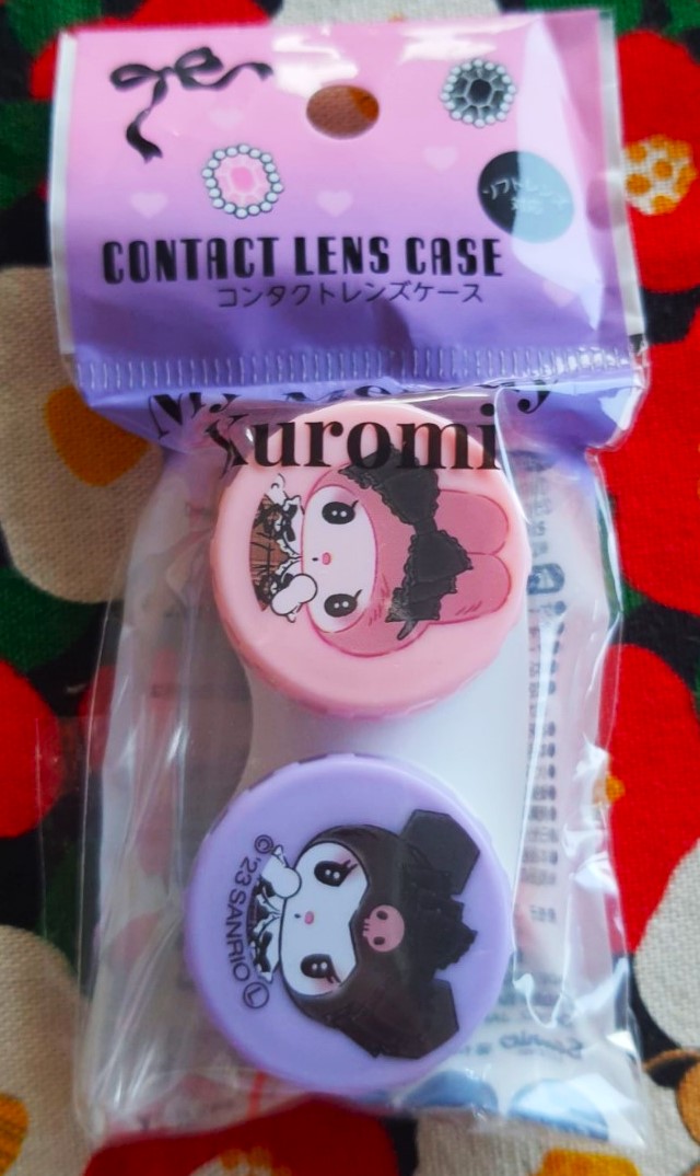SANRIO Kuromi & My Melody Contact lens case ตลับใส่คอนแทคเลนส์มายเมโลดี้ คุโรมิ ซานริโอ้ ของแท้จากญี่ปุ่น