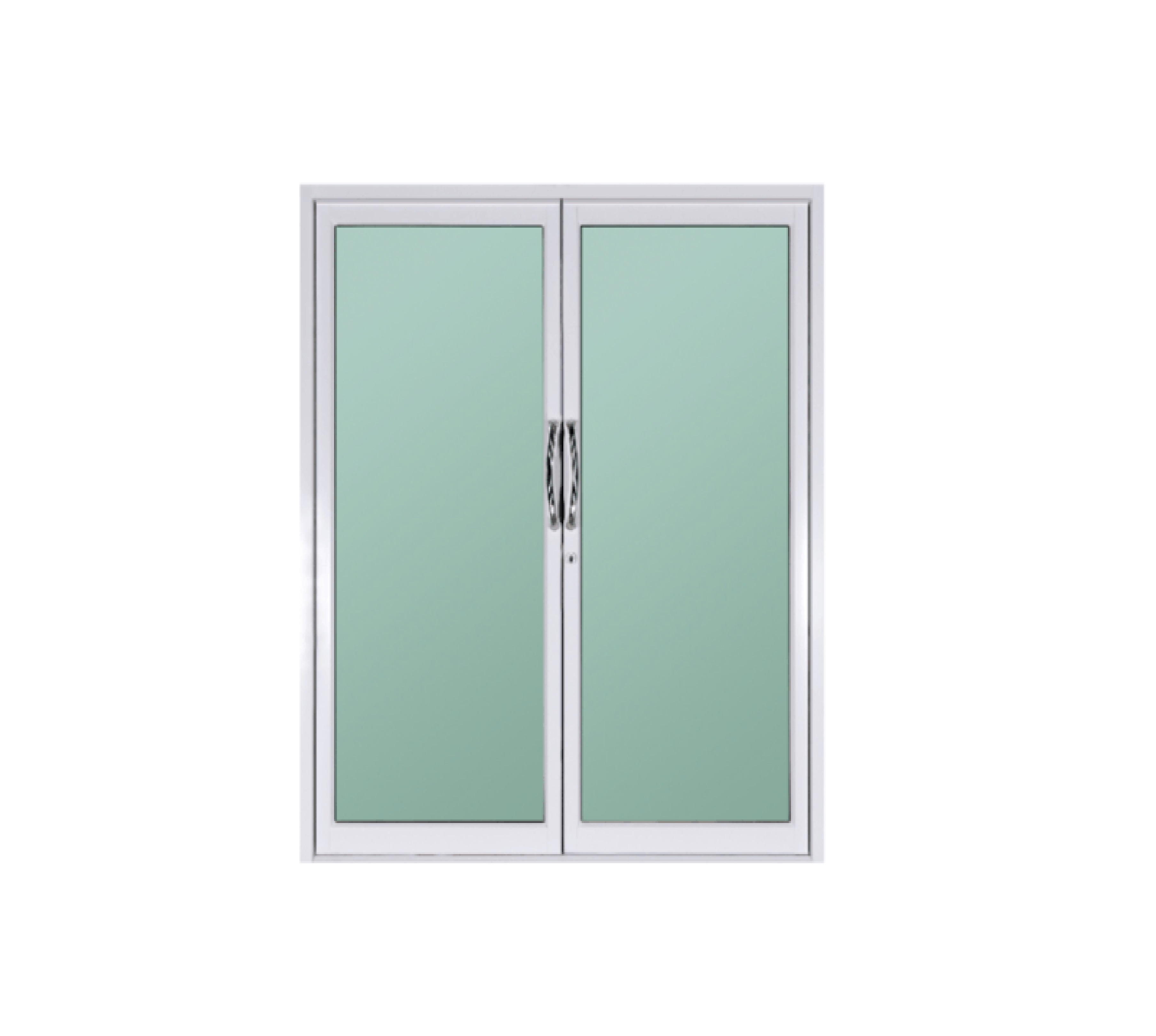 A PLUS PLATINUM ประตูอะลูมิเนียม บานสวิงคู่ A-P/011 190x205ซม. สีขาว