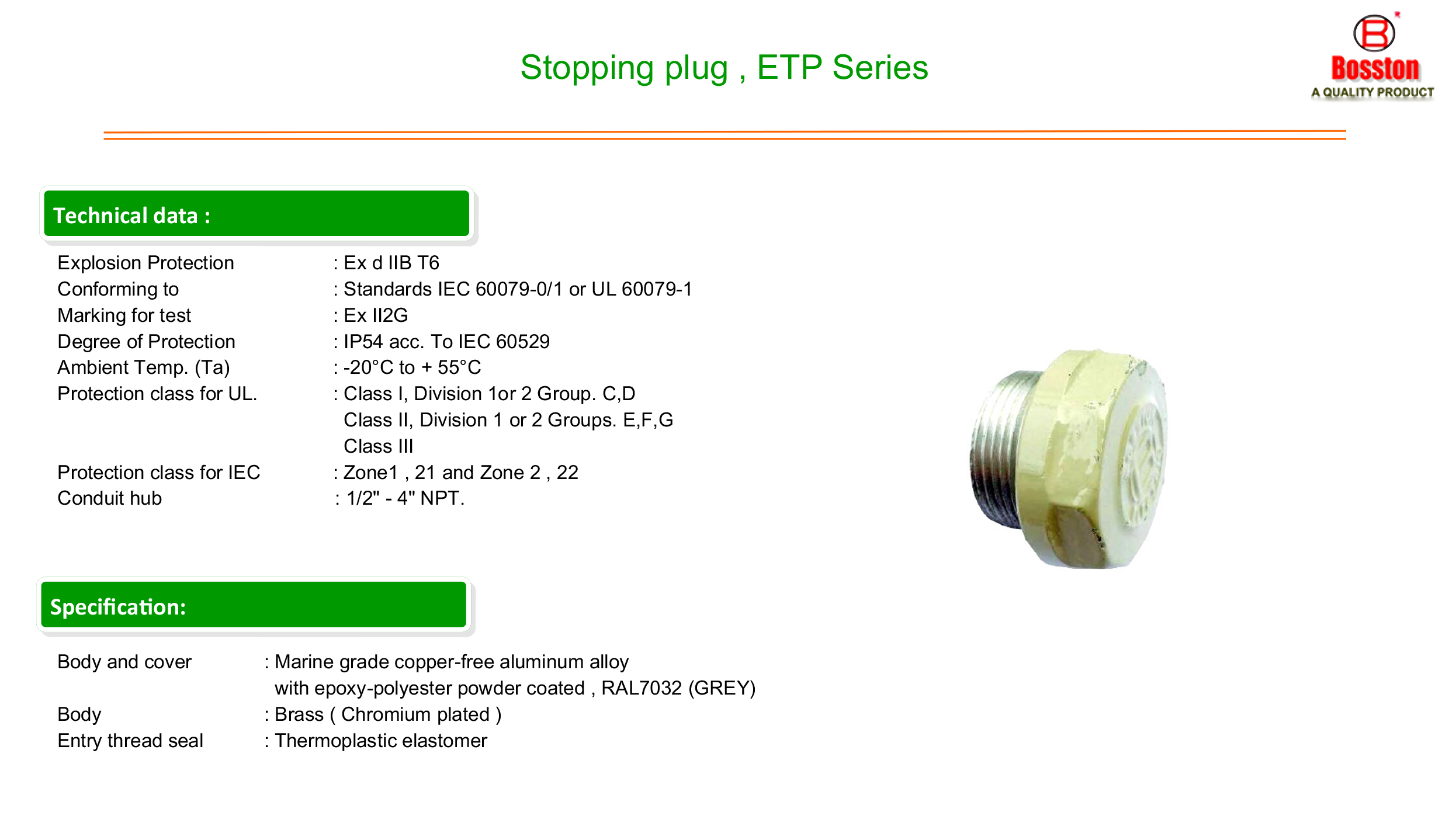 Stopping plug