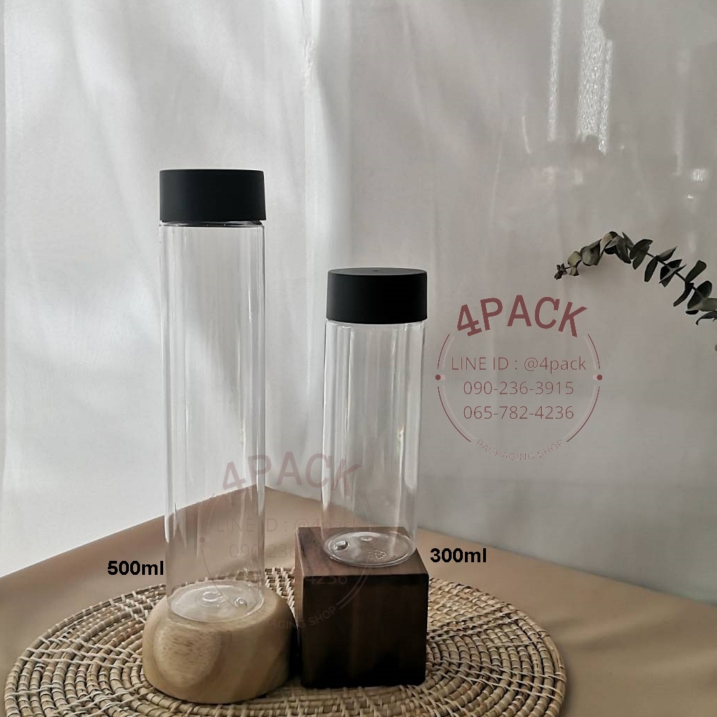 (กล่องละ 100ใบ)ขวดพลาสติกรุ่นTUBE 300ml และ 500ml