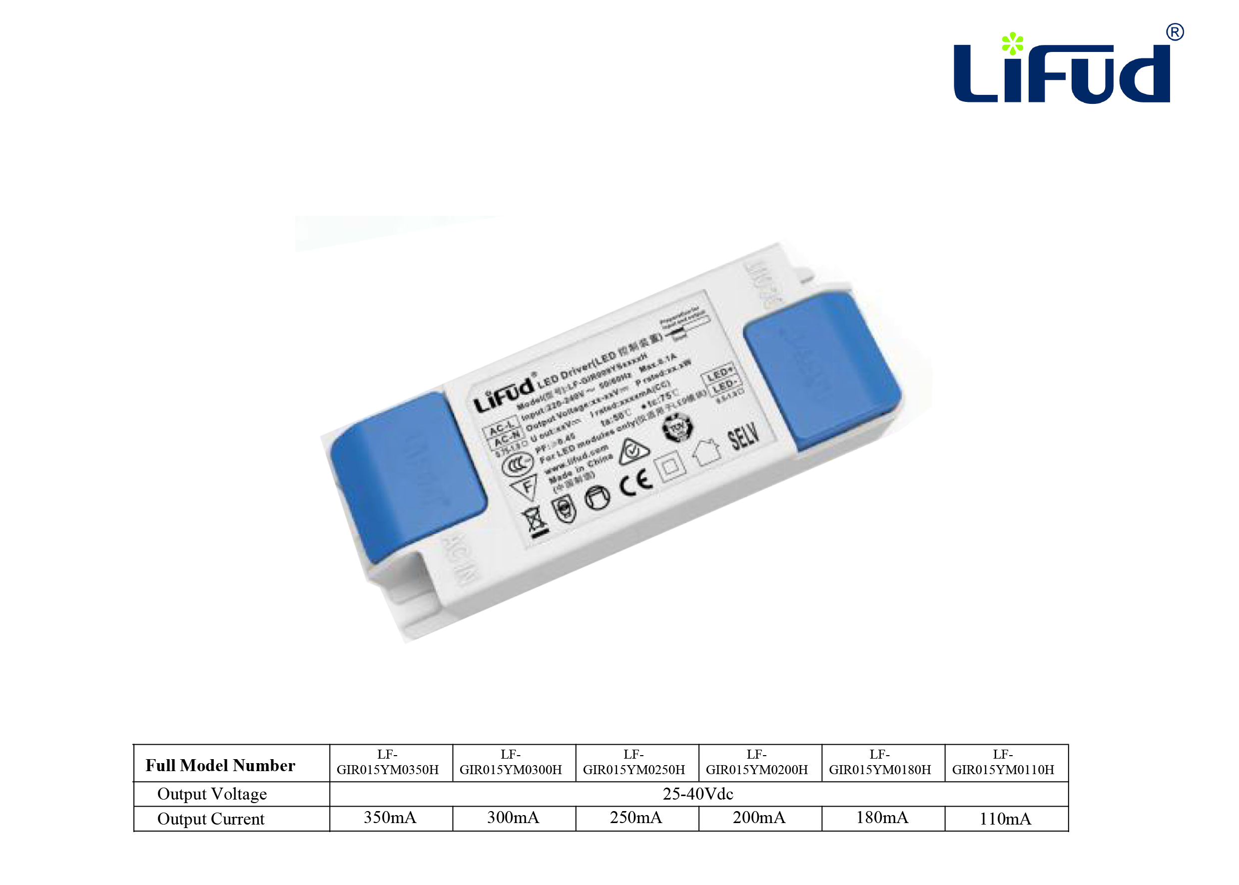 หม้อแปลง DRIVER LED LF-GIR015YM Lifud