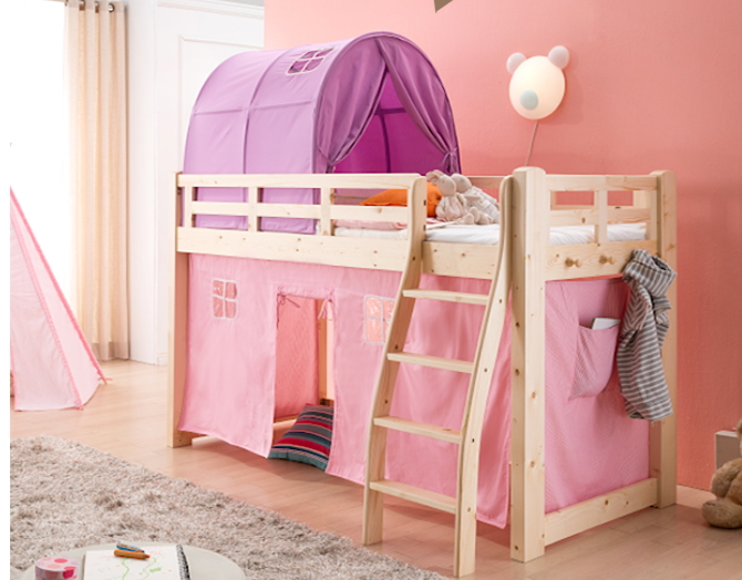เตียง 2 ชั้น (3.1 ฟุต) รุ่น Kid สีชมพู+ม่วง