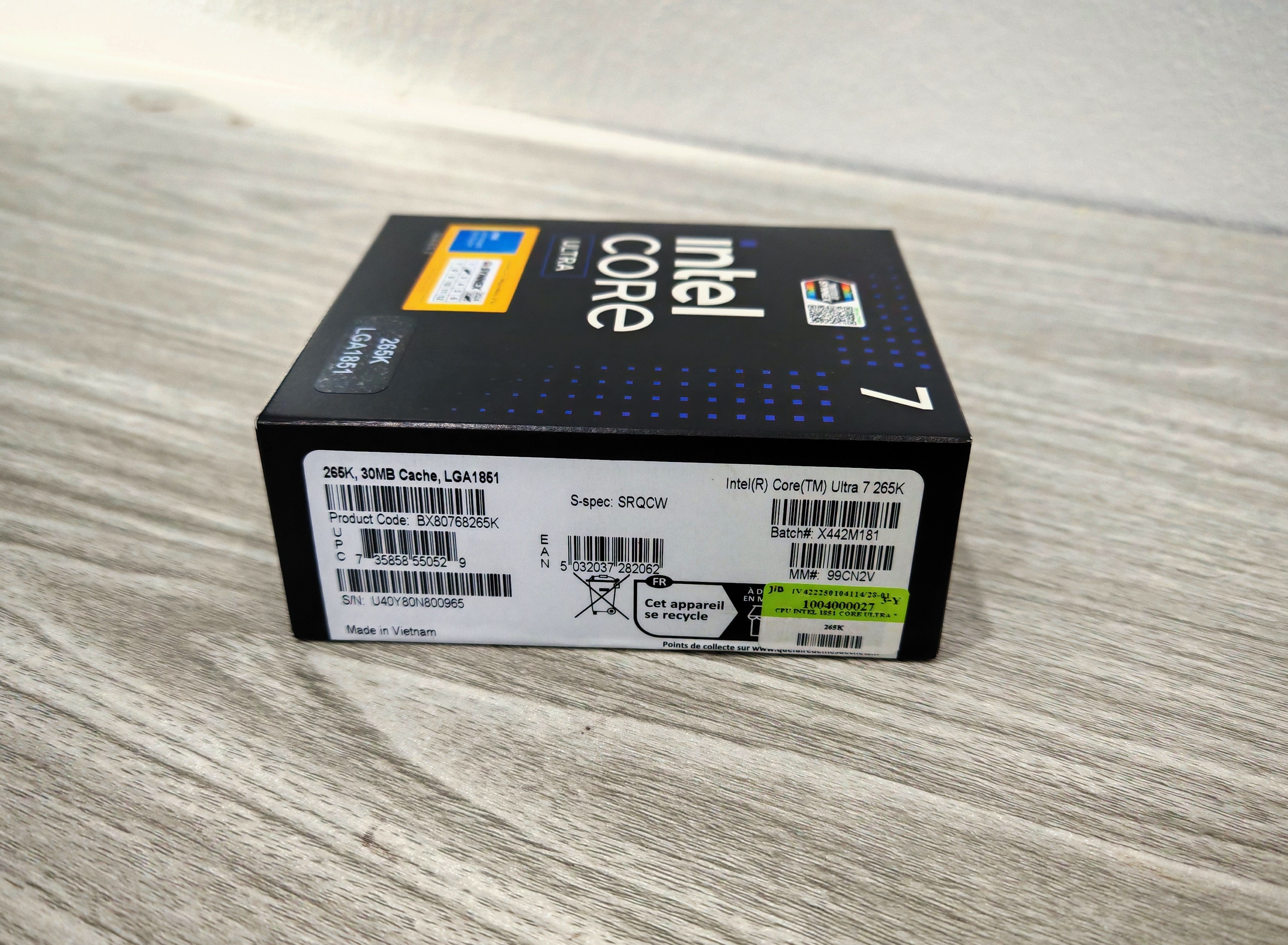 CPU Core Ultra 7 265K 20C 20T 3.3-5.5GHz