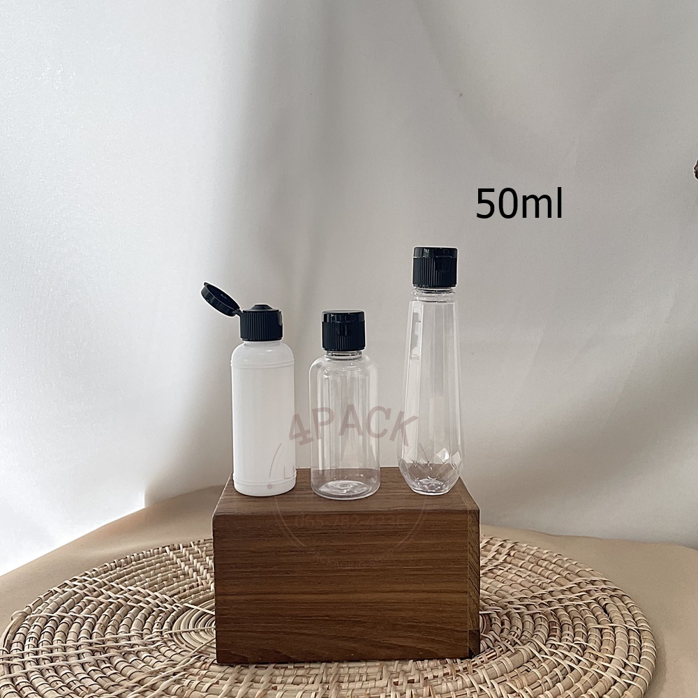 ขวดพลาสติก PET ขนาด50-100ml +ฝาฟลิป 18mm