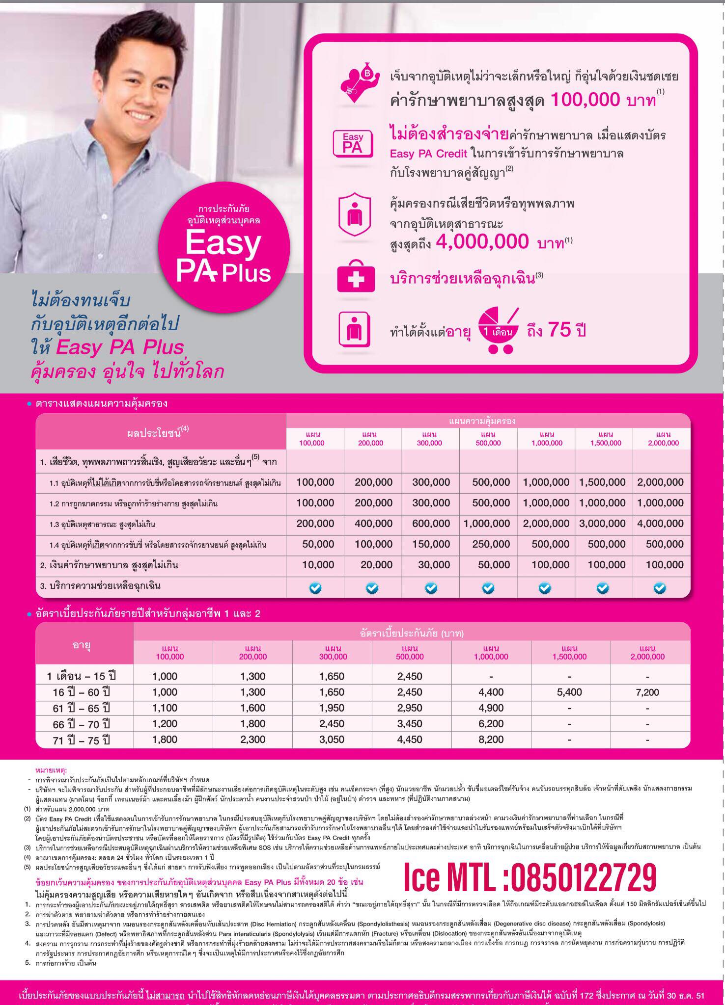 ขอบพระคุณ คุณเปิล และ คุณเอ็กซ์ (ประกันอุบัติเหตุ)