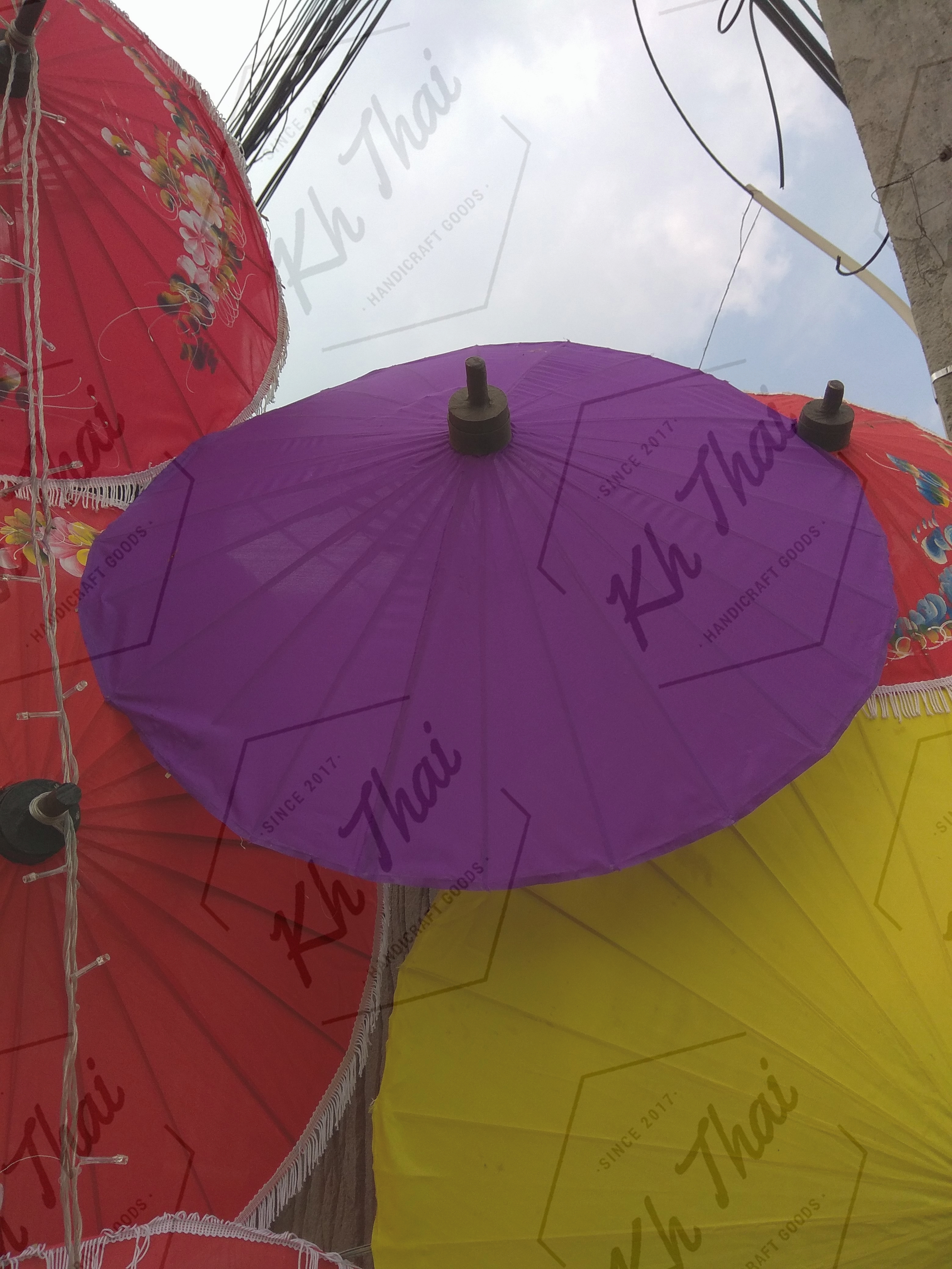 ร่มผ้าแพรสีล้วน 12 14 17 นิ้ว