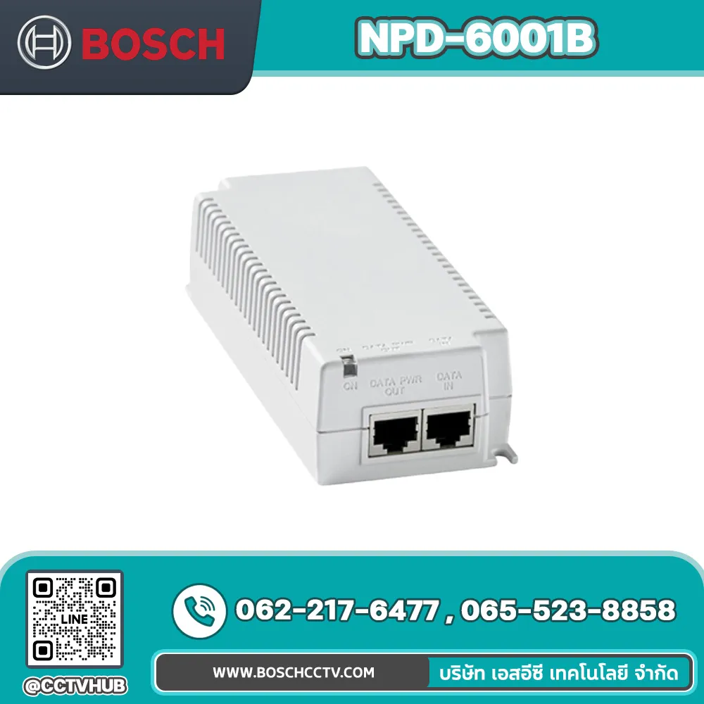 Accessories BOSCH รุ่น NPD-6001B Single-Port 60W High PoE Midspan with AC Input
