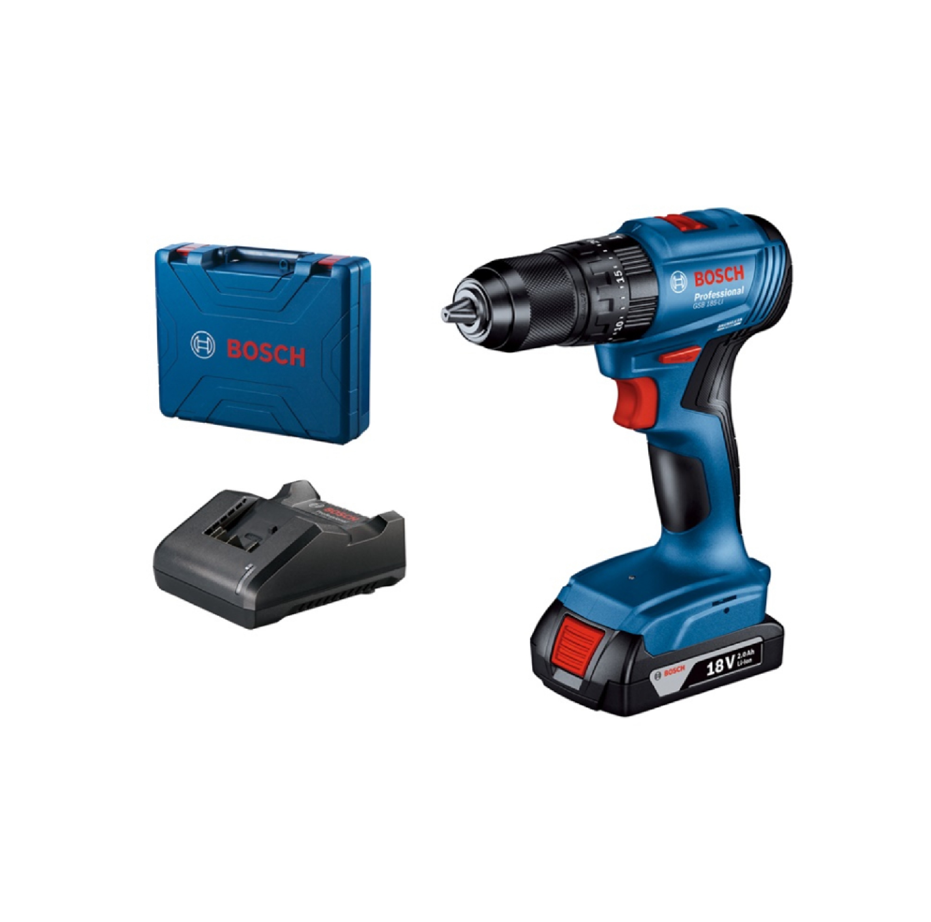 BOSCH สว่านกระแทกไร้สาย Brushless 18V 2.0Ah 1xBatt รุ่น GSB 185-Li