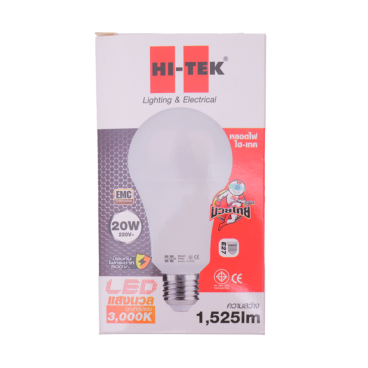 HI-TEK หลอดไฟ LED E27 20 วัตต์ มวยไทย (Warm White)
