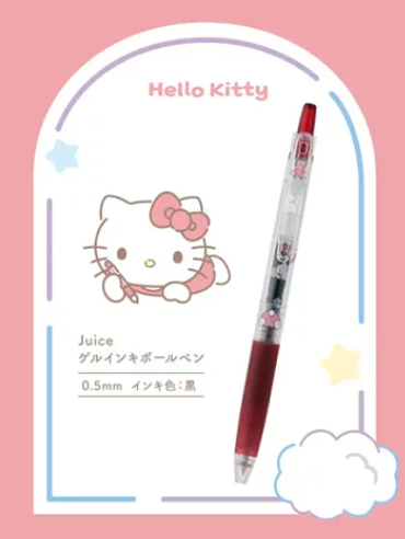 Pilot SANRIO Characters Juice pen Hello kitty คิตตี้ ปากกาลูกลื่นหมึกเจล สีดำ 0.5 mm ซานริโอ้ ของแท้จาก ช้อปซานริโอ้ ญี่ปุ่น SANRIO SHOP MADE IN JAPAN