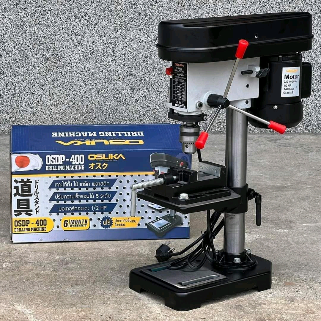 สว่านแท่น 4 หุน OSUKA OSDP-400 แถมฟรีปากกาจับชิ้นงาน เจาะได้ทั้ง ไม้ เหล็ก พลาสติก