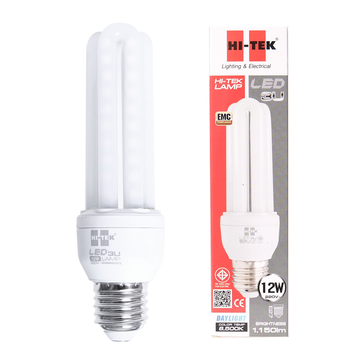 HI-TEK หลอดไฟ LED 3U 12 วัตต์ (Day Light)