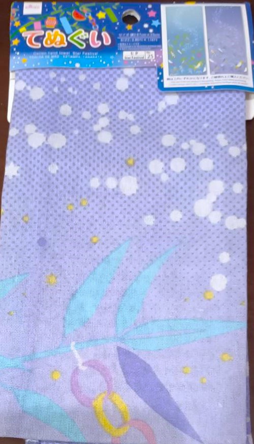 Tanabata Cotton hand towel star festival ผ้าตกแต่ง ลาย เทศกาล ทานาบาตะ Size : 87 x 35 cm