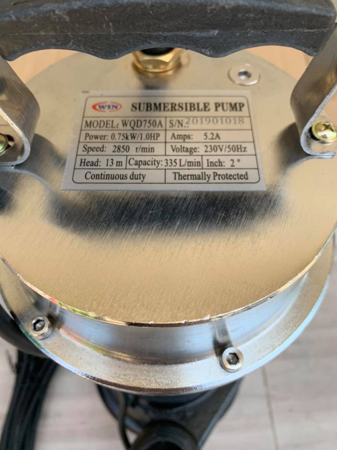 ปั๊มแช่สแตนเลส ดูดโคลน Win ท่อ 2 นิ้ว 3 นิ้ว