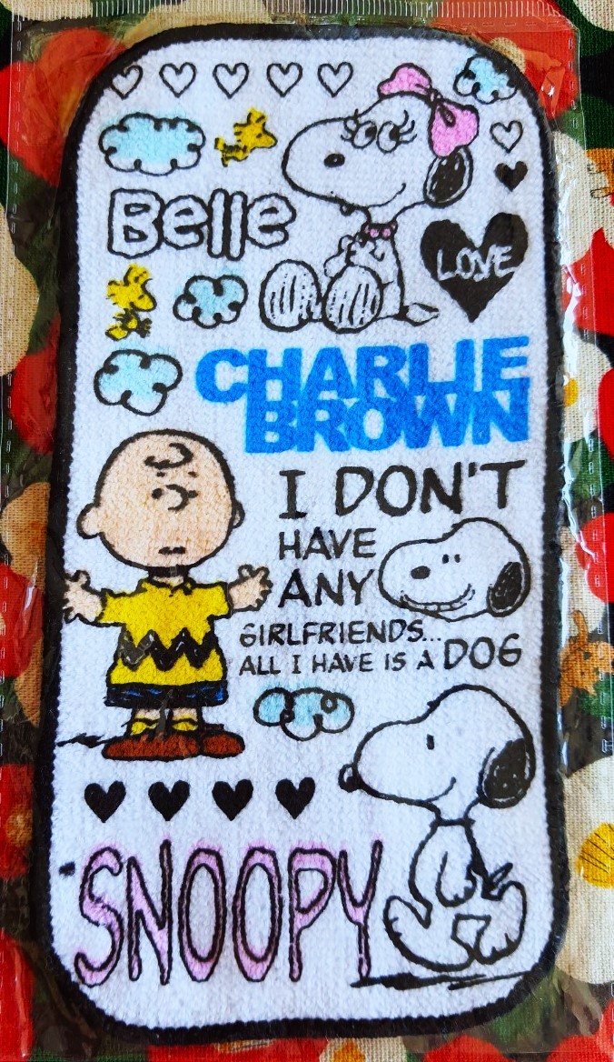 Snoopy Charie brown Belle ผ้าเช็ดหน้า สนูปปี้ ชาร์ลี บราวน์ จากญี่ปุ่น Size : 18 x 9 cm