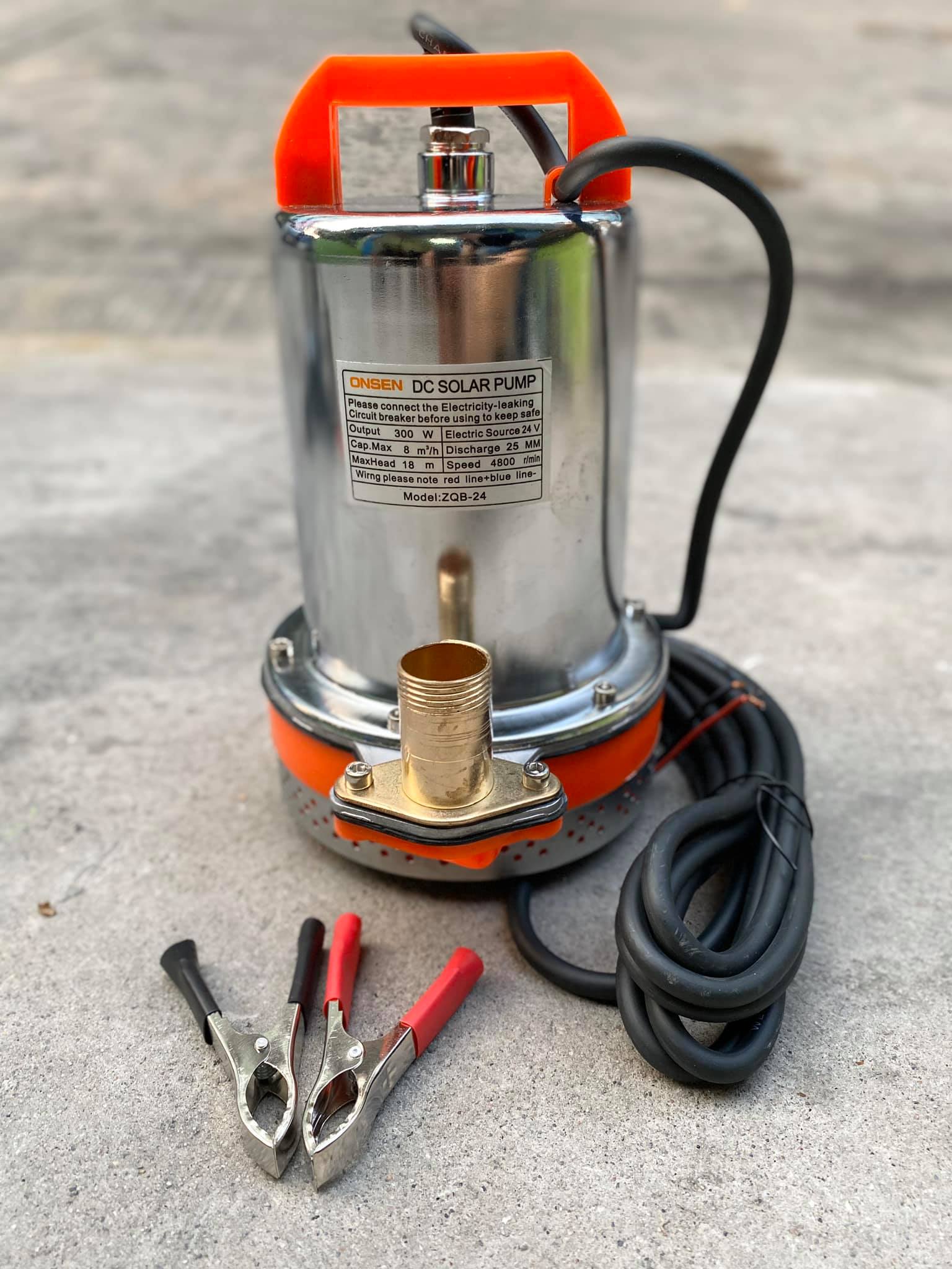 ปั้มไดโว่แบตเตอรี่ Onsen 12V 24V แถมตัวคีบแบต 1คู่