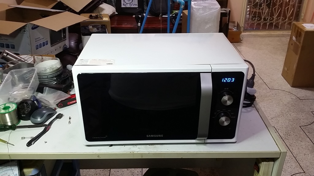 ซ่อมไมโครเวฟ ยี่ห้อ SAMSUNG รุ่น MS23F301EAW อาการไม่ร้อน