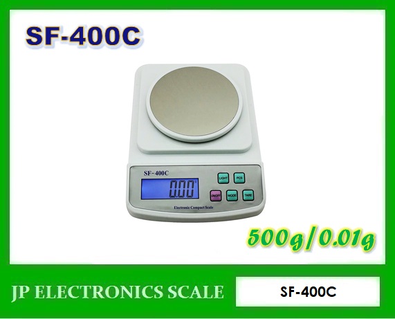 เครื่องชั่งดิจิตอล 500g ตาชั่งดิจิตอล500g เครื่องชั่งน้ำหนักดิจิตอล500กรัม เครื่องชั่งดิจิตอล500กรัม ตาชั่ง500กรัม ความละเอียด0.01g ยี่ห้อ SF-400C รุ่น SF400C เส้นผ่าศูนย์กลางถาดชั่งขนาด 120mm