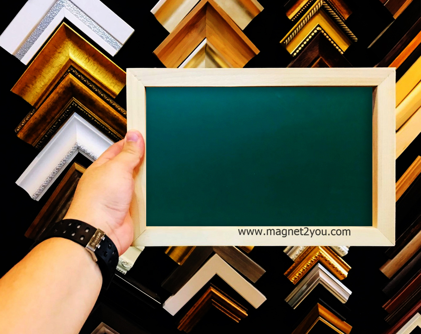 กระดานเขียว 20x30 (A4) ติดผนังเลือกสีกรอบได้