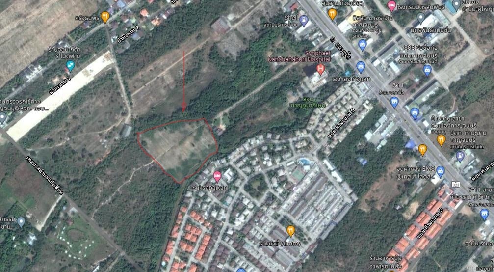 ขายที่ดินเปล่า ในเมือง กาญจนบุรี เหมาะสร้างหมู่บ้าน