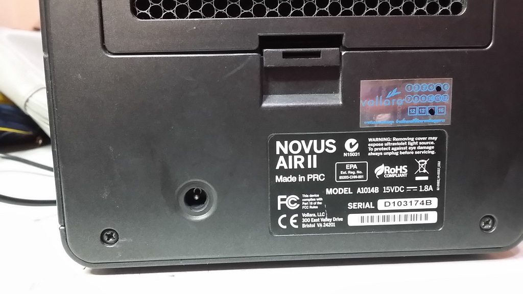 ซ่อมเครื่องฟอกอากาศฆ่าเชื้อ ยี่ห้อ Vollara รุ่น NOVUS A1014B อาการโอโซนไม่ออก