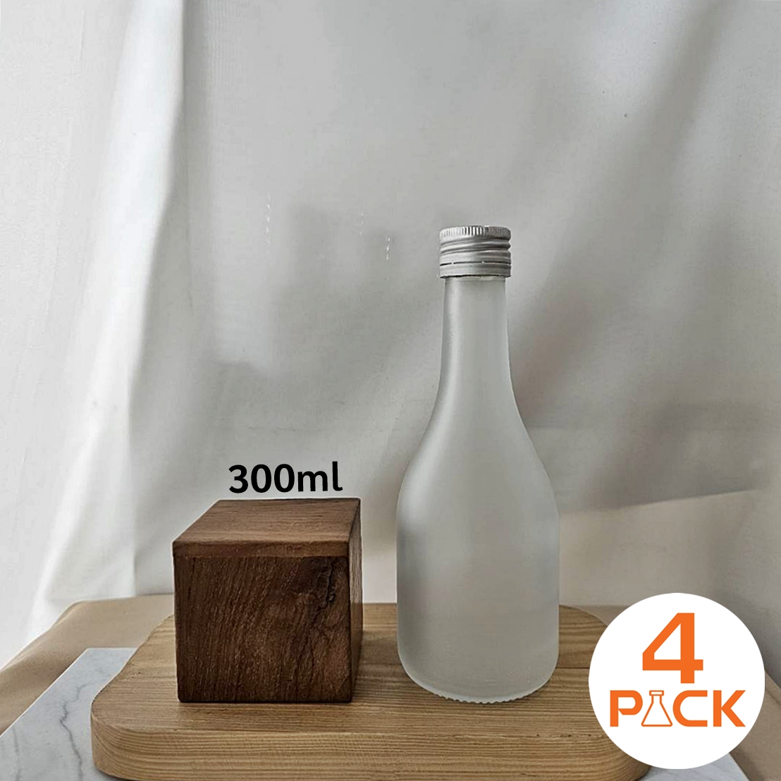 (ยรรจุกล่องละ80ใบ)ขวดแก้ว 300ml รุ่นสาเกสีใสฝ้k