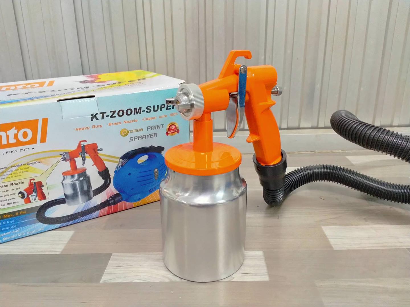 กาพ่นสีไฟฟ้ายี่ห้อ KANTO รุ่น KT-ZOOM-SUPER รุ่นถังอลูมิเนียม